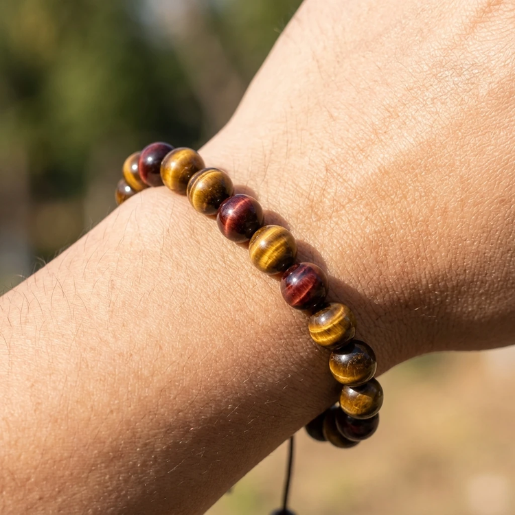 اقتدار در نگاه؛ دستبند سنگی چشم ببر (Tiger’s Eye) اصل