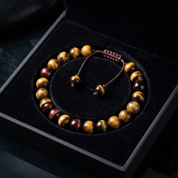 اقتدار در نگاه؛ دستبند سنگی چشم ببر (Tiger’s Eye) اصل