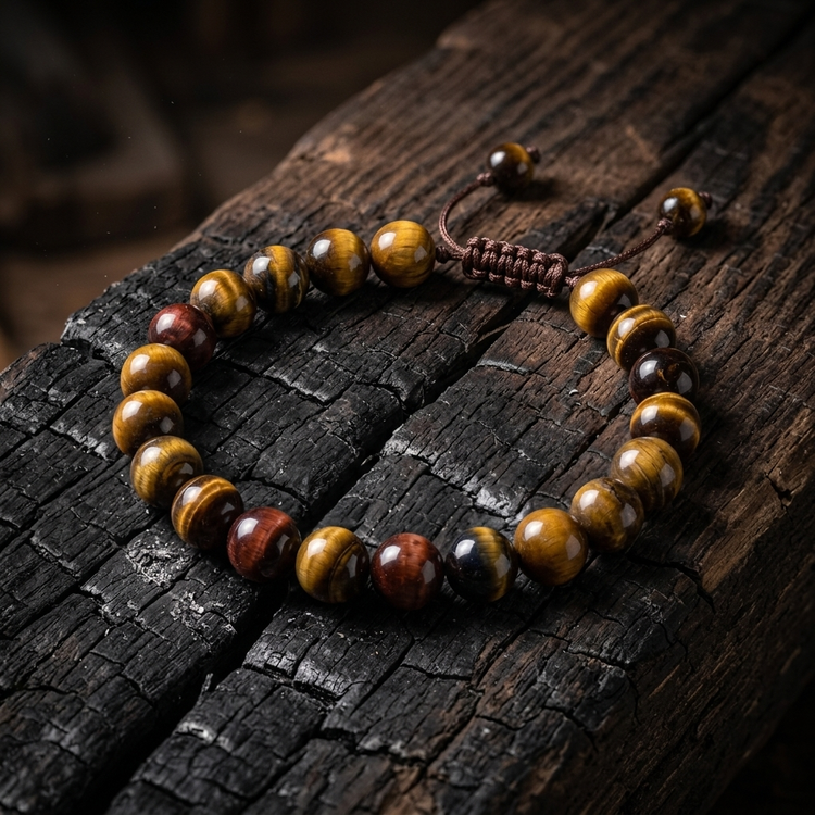 اقتدار در نگاه؛ دستبند سنگی چشم ببر (Tiger’s Eye) اصل