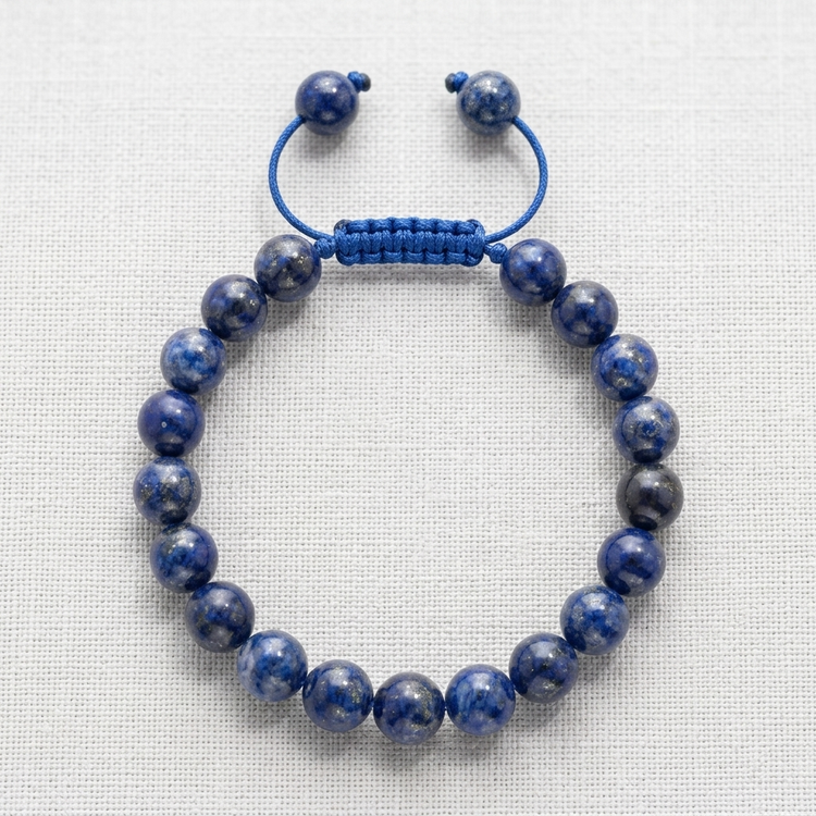 شکوهِ آسمانِ شب؛ دستبند سنگی لاجورد (Lapis Lazuli) اصل